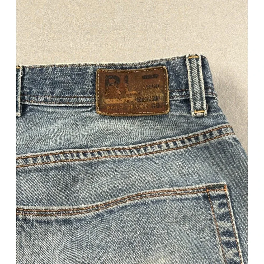 RL Polo Jean Co Ralph Lauren Jeans Mens Brixton Loose Straight Blue Denim